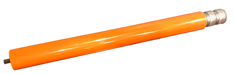 Conveyor roller with an orange plastisol coating